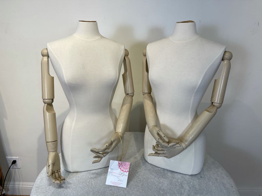 Pair Of Mannequins Without Heads From Paris France With Articulating Arms, Hands And Fingers 30' X 18' Pair Retails On Sale $500 [Photo 2]