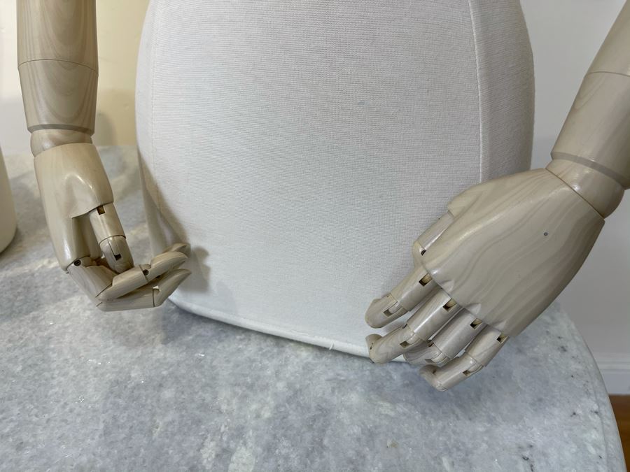 Pair Of Mannequins With Heads From Paris France With Articulating Arms, Hands And Fingers 39' X 18' Pair Retails On Sale $500 [Photo 4]