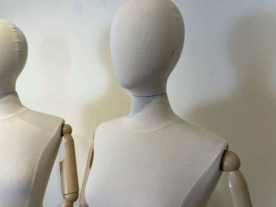 Pair Of Mannequins With Heads From Paris France With Articulating Arms, Hands And Fingers 39' X 18' Pair Retails On Sale $500 [Photo 5]