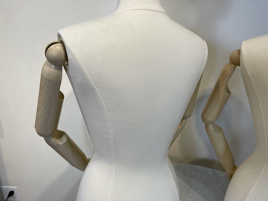 Pair Of Mannequins With Heads From Paris France With Articulating Arms, Hands And Fingers 39' X 18' Pair Retails On Sale $500 [Photo 8]