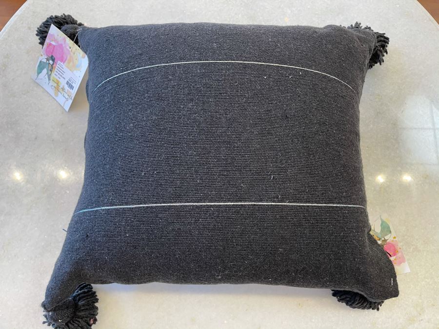 Pair Of Cotton Pom Pom Pillows 15' X 15' Retails $190 [Photo 4]