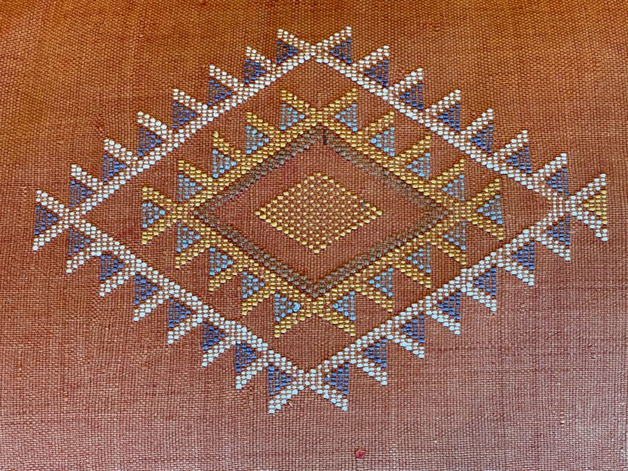 Large Moroccan Handmade Cactus Silk Organic Pillow Retails $225 [Photo 4]