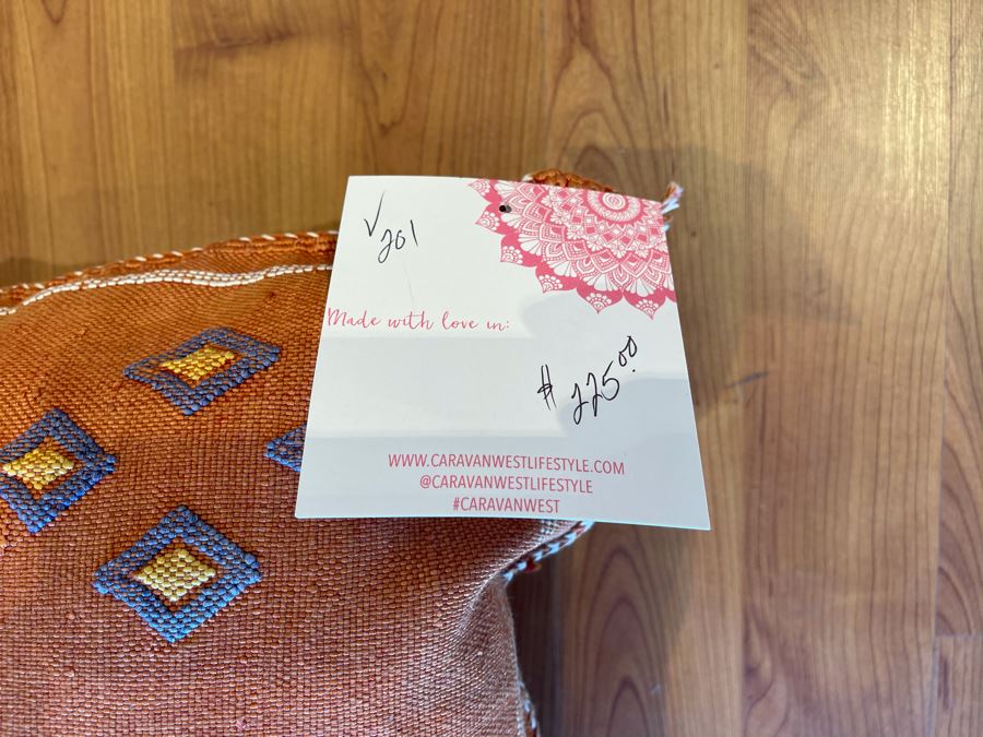 Large Moroccan Handmade Cactus Silk Organic Pillow Retails $225 [Photo 6]