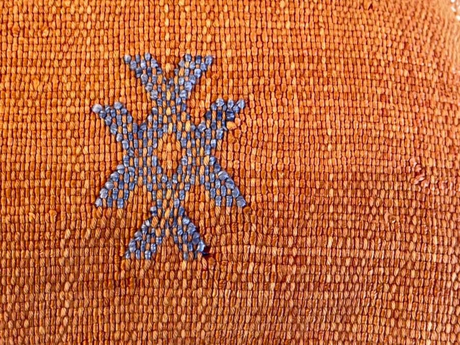 Pair Of Moroccan Handmade Cactus Silk Organic Pillows 17' X 16', 17' X 13' Retails $280 [Photo 5]