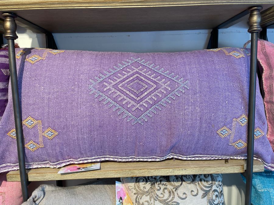 Large Moroccan Handmade Cactus Silk Organic Pillow Retails $225 [Photo 1]