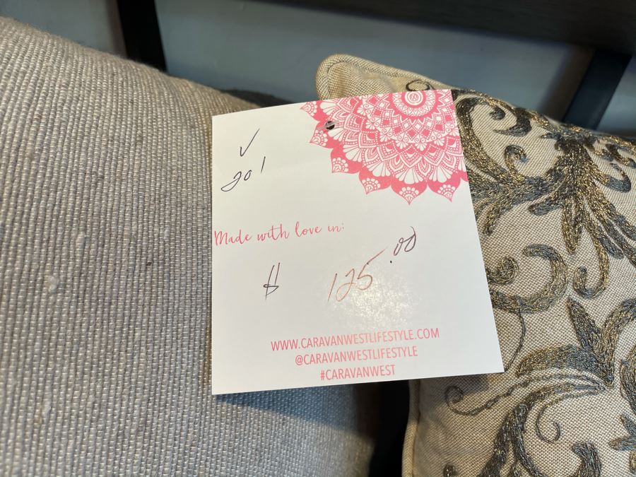 Cotton Pom Pom Pillow 16' X 16' And Embroidered Pillow 14' X 14' [Photo 5]