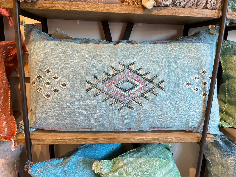 Large Moroccan Handmade Cactus Silk Organic Pillow Retails $225 [Photo 2]