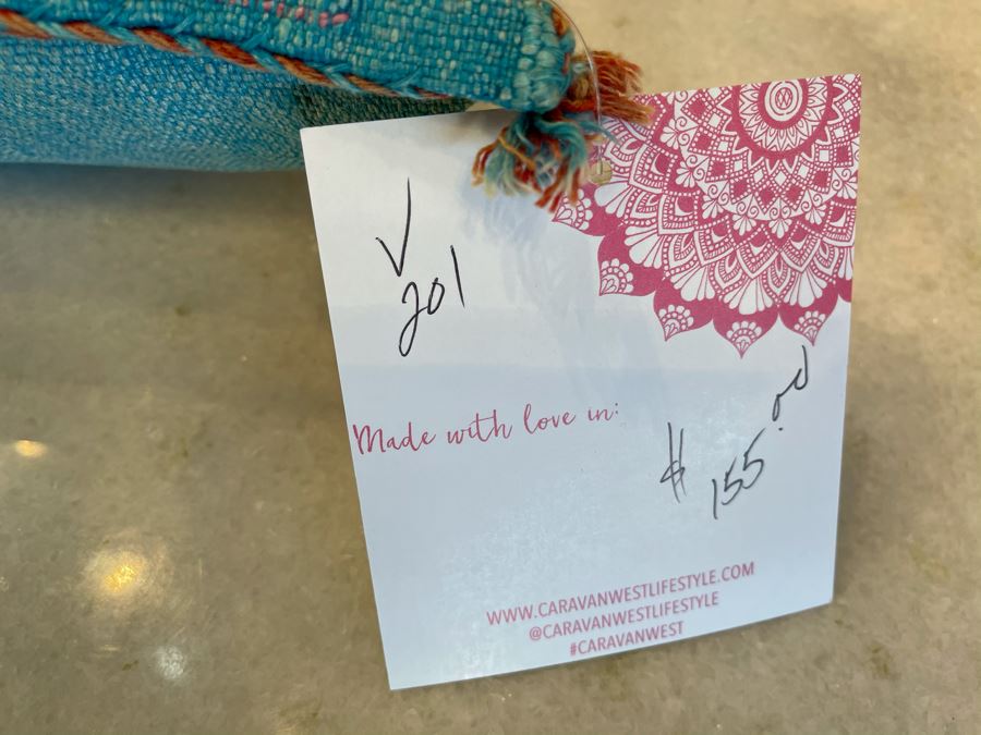 Pair Of Moroccan Handmade Cactus Silk Organic Pillows 17' X 15' Retails $310 [Photo 4]