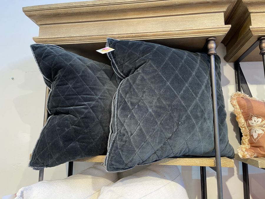 Pair Of Natural Organic Velvet Pillows 19' X 19' Retails $150 [Photo 2]