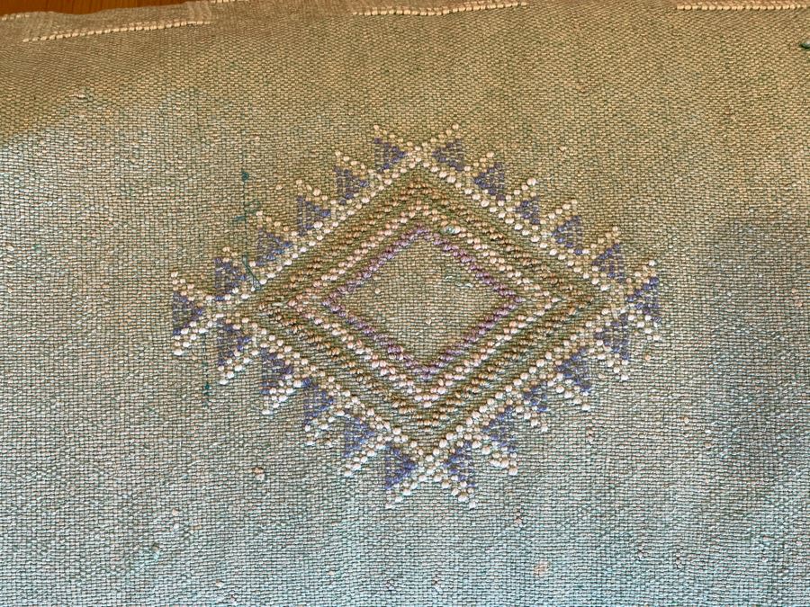 Large Moroccan Handmade Cactus Silk Organic Pillow Retails $225 [Photo 4]