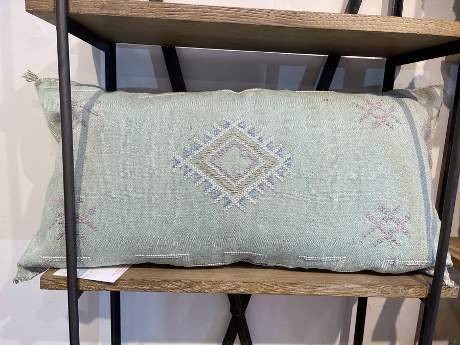 Large Moroccan Handmade Cactus Silk Organic Pillow Retails $225 [Photo 2]