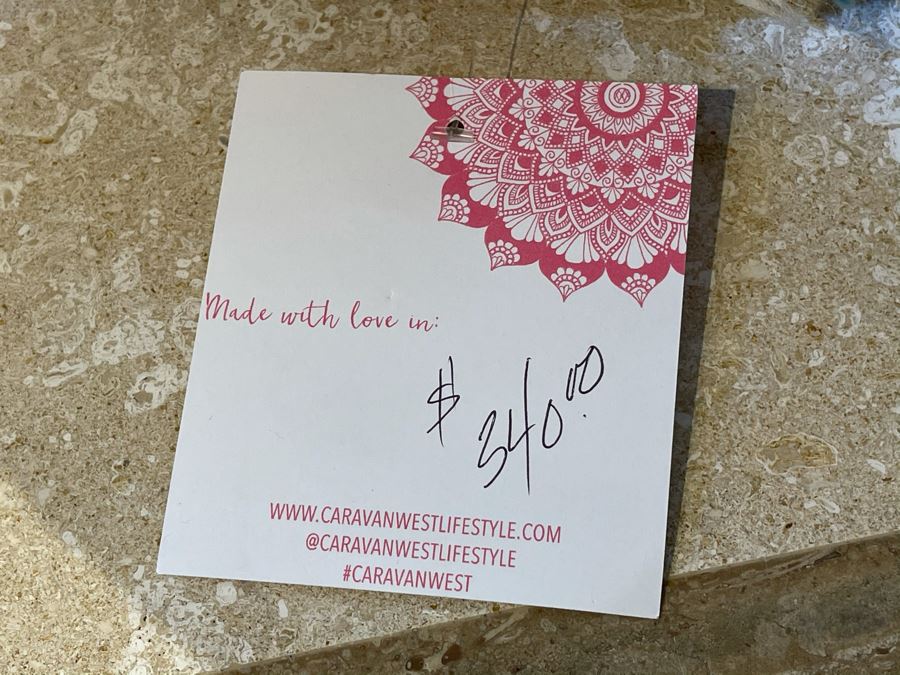 Boho Cotton Ottoman Footstool 28'W X 12'H Retails $340 [Photo 5]