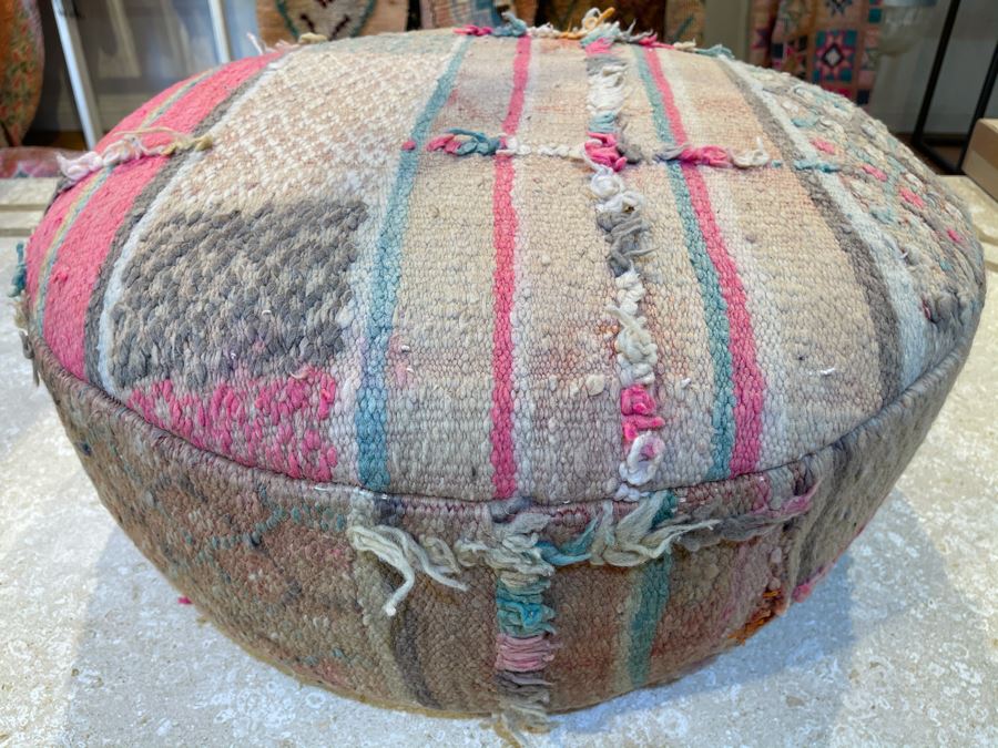 Boho Cotton Ottoman Footstool 28'W X 12'H Retails $340 [Photo 4]