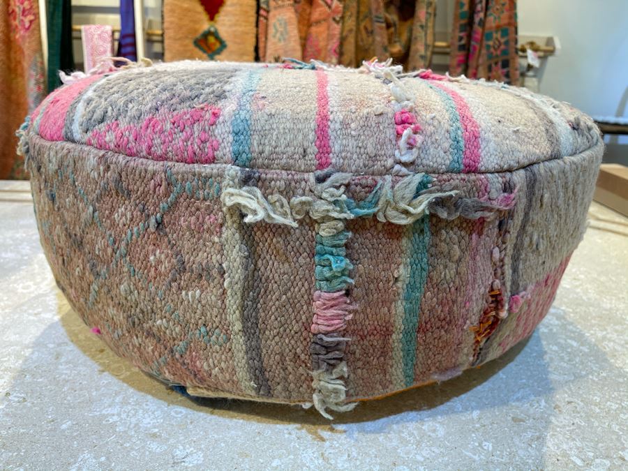 Boho Cotton Ottoman Footstool 28'W X 12'H Retails $340 [Photo 3]