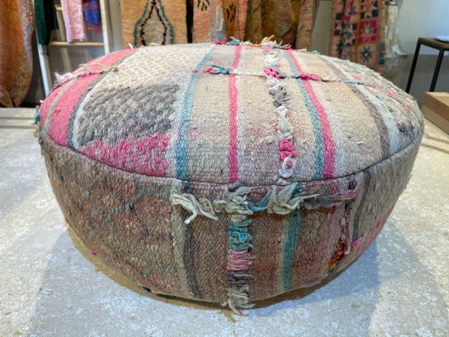 Boho Cotton Ottoman Footstool 28'W X 12'H Retails $340 [Photo 1]