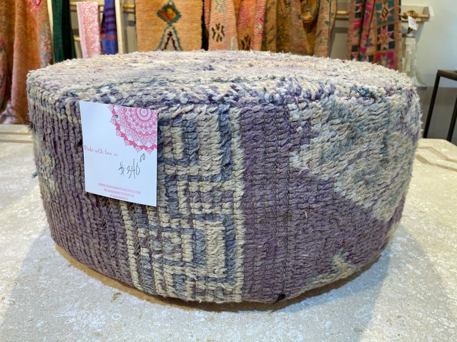 Boho Cotton Ottoman Footstool 28'W X 12'H Retails $340 [Photo 4]