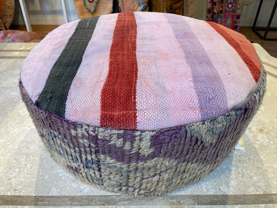 Boho Cotton Ottoman Footstool 28'W X 12'H Retails $340 [Photo 6]