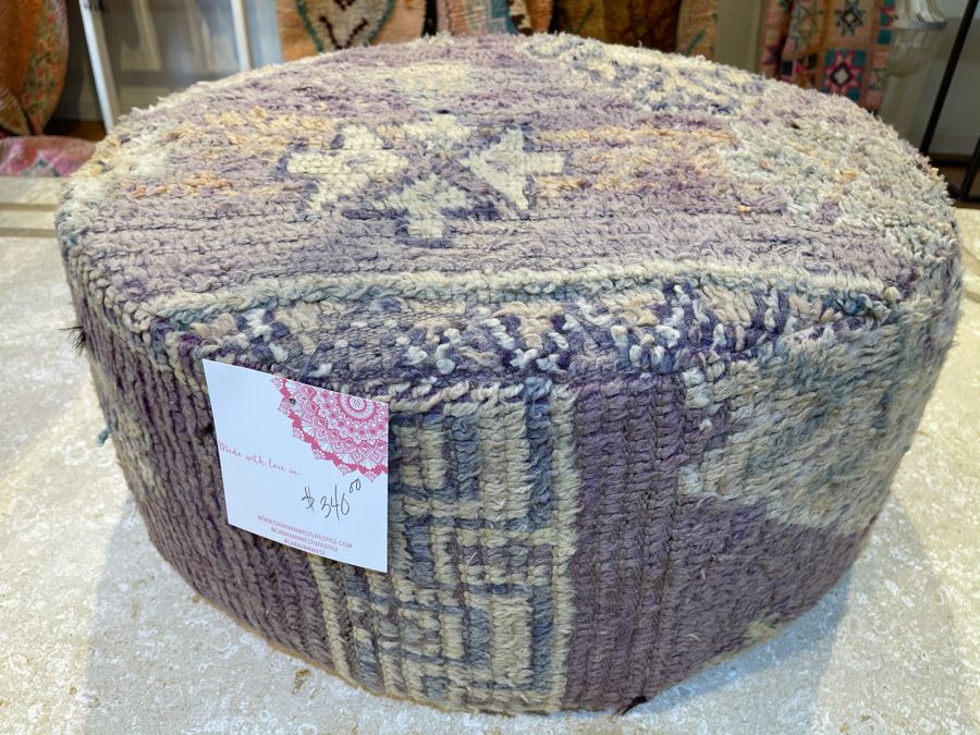 Boho Cotton Ottoman Footstool 28'W X 12'H Retails $340 [Photo 2]