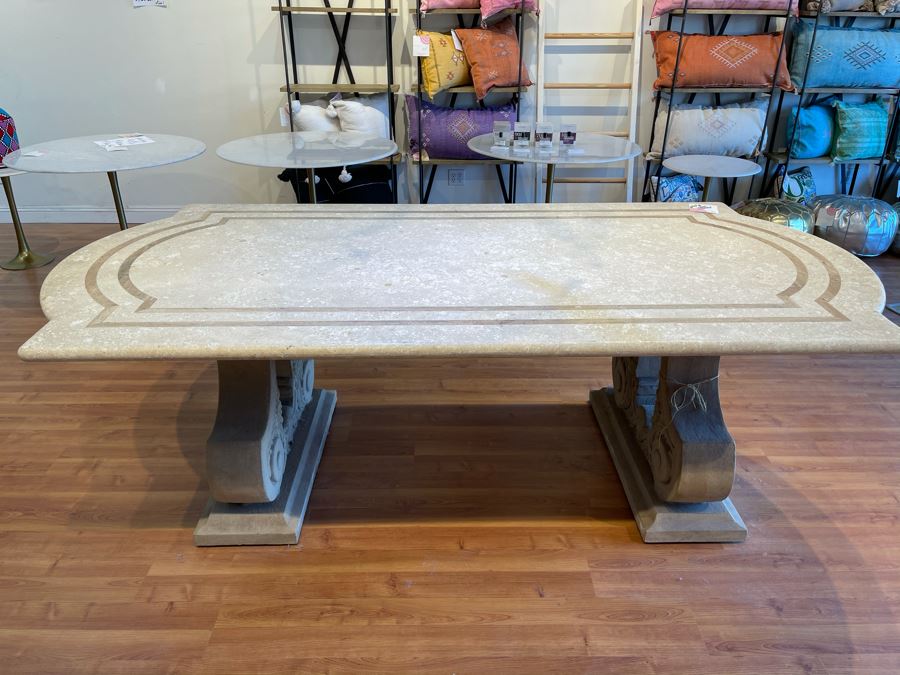 Large Marble Top Table 8' X 4' Retails $3,900