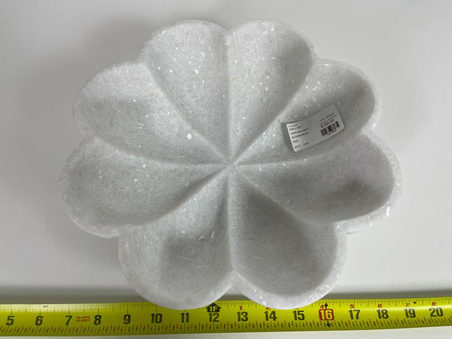 Marble Shell Art Dish 12'W X 3'H Retails $185 [Photo 5]