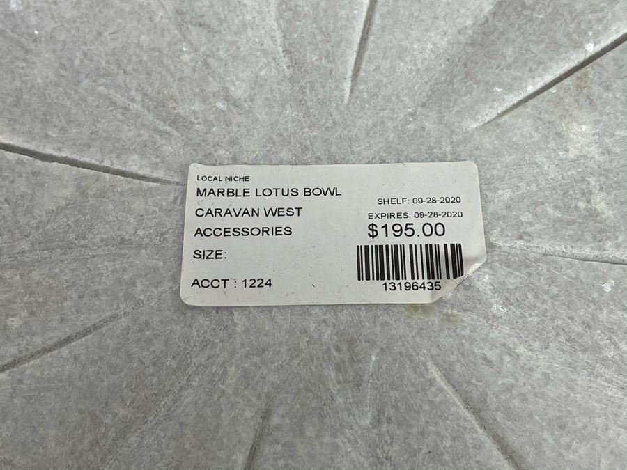 Marble Lotus Flower Dish 15'W Retails $195 [Photo 6]