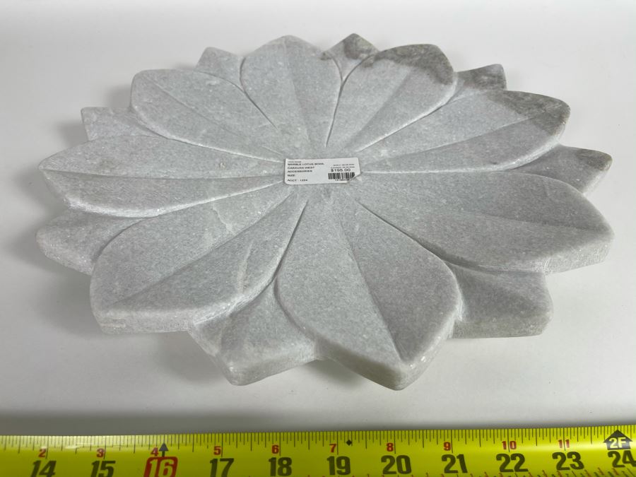 Marble Lotus Flower Dish 15'W Retails $195 [Photo 3]