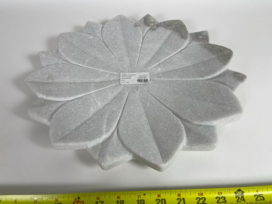 Marble Lotus Flower Dish 15'W Retails $195 [Photo 1]