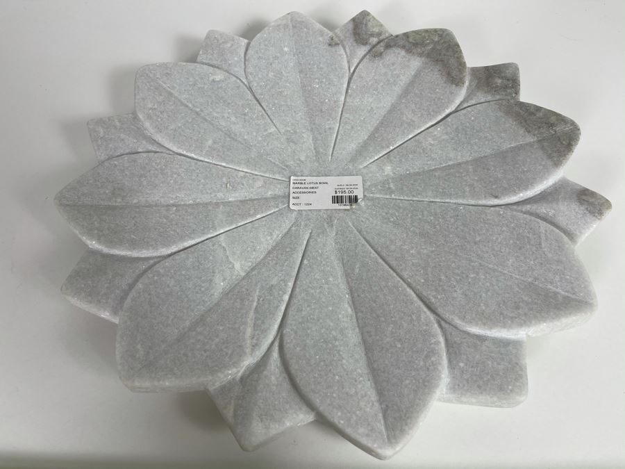 Marble Lotus Flower Dish 15'W Retails $195 [Photo 4]