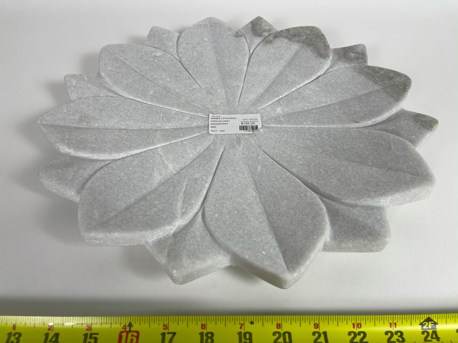 Marble Lotus Flower Dish 15'W Retails $195 [Photo 2]