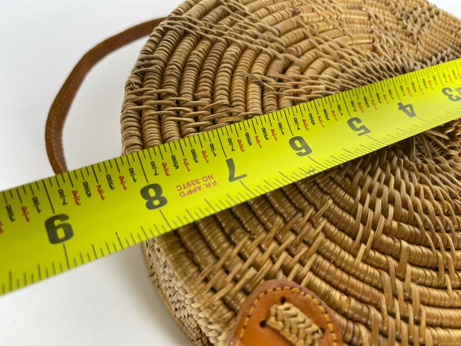 Sunburst Pattern Woven Leather Strap Handbag 8'W X 3'H Retails $80 [Photo 6]