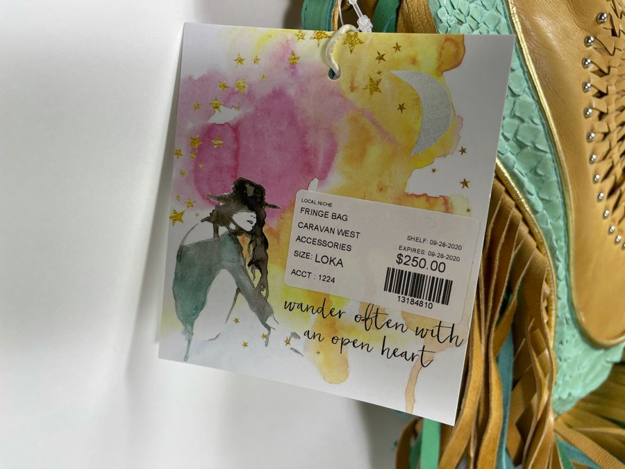 New Hobo Fringe Leather Australian Handbag By Lokoa 12'W X 11'H Retails $250 [Photo 5]