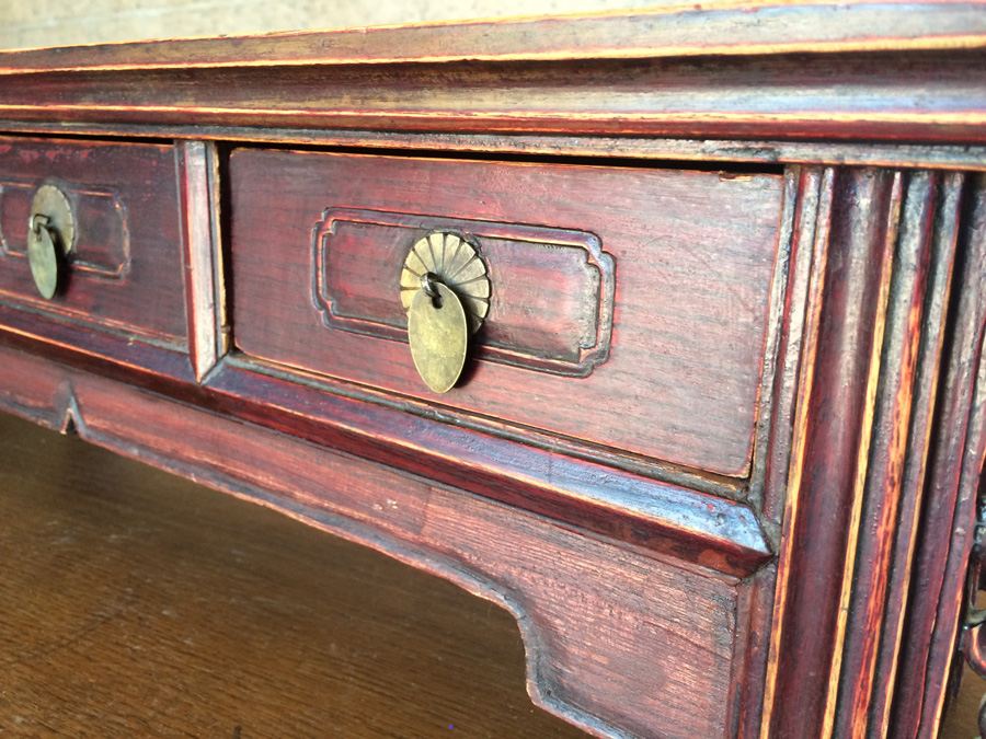 Antique Chinese Alter Prayer Table Carved Wood [Photo 8]