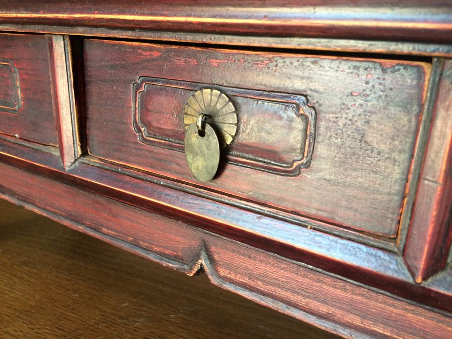 Antique Chinese Alter Prayer Table Carved Wood [Photo 9]