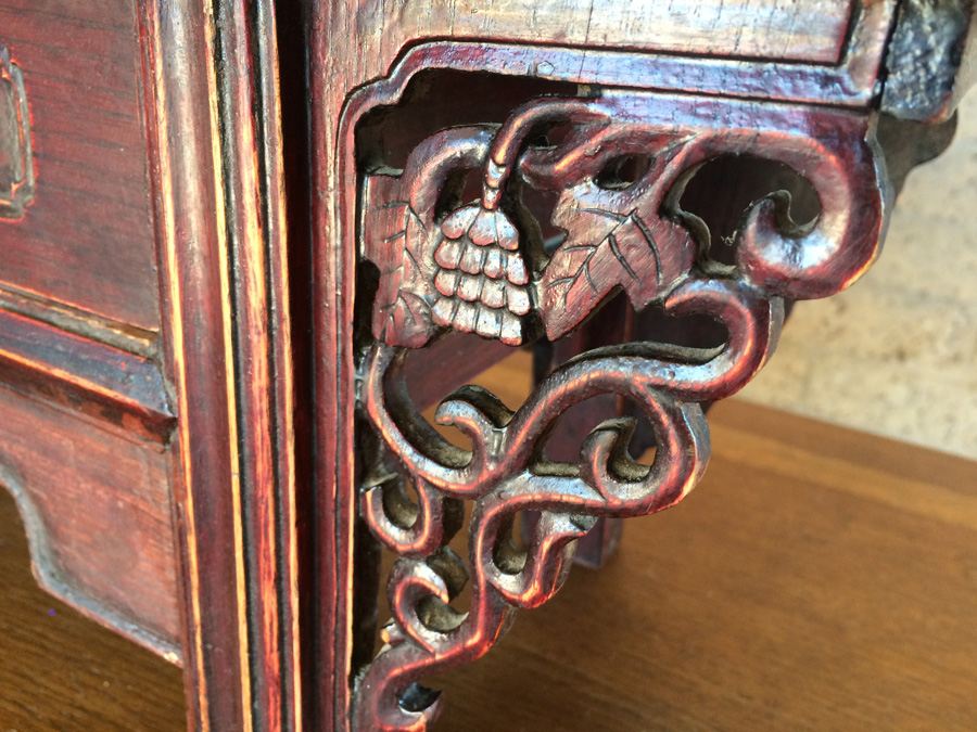 Antique Chinese Alter Prayer Table Carved Wood [Photo 6]