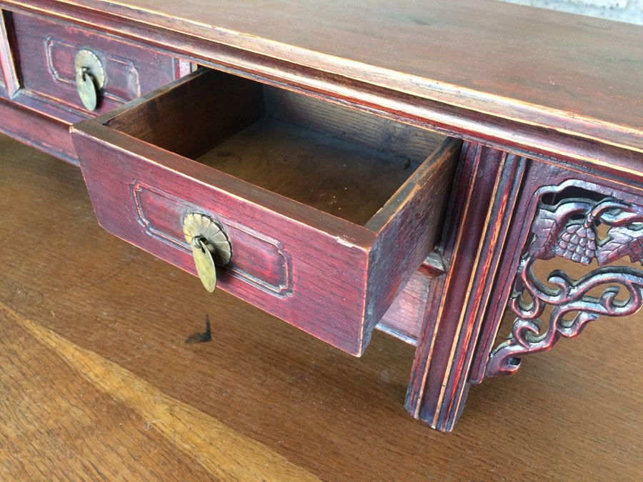 Antique Chinese Alter Prayer Table Carved Wood [Photo 13]