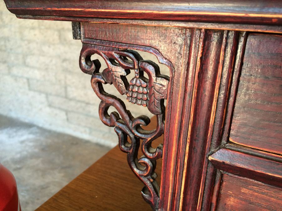 Antique Chinese Alter Prayer Table Carved Wood [Photo 11]