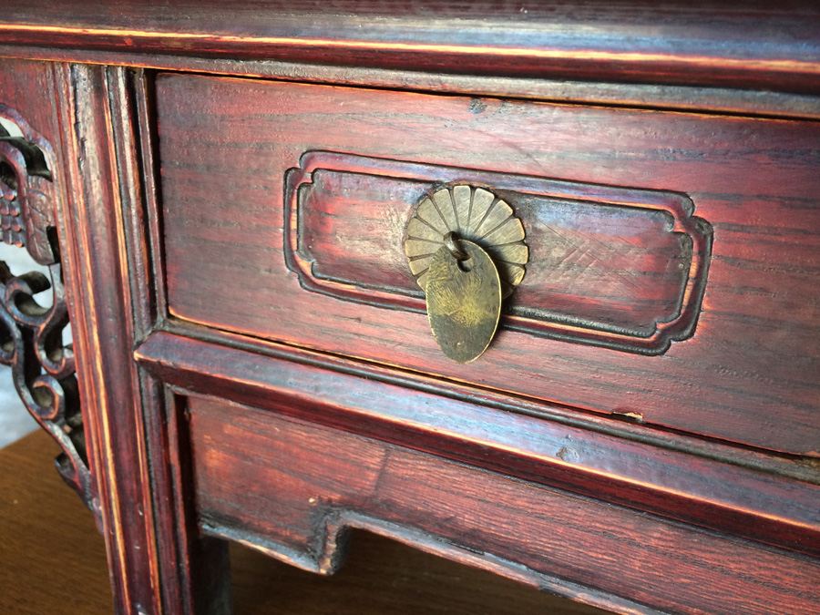 Antique Chinese Alter Prayer Table Carved Wood [Photo 10]