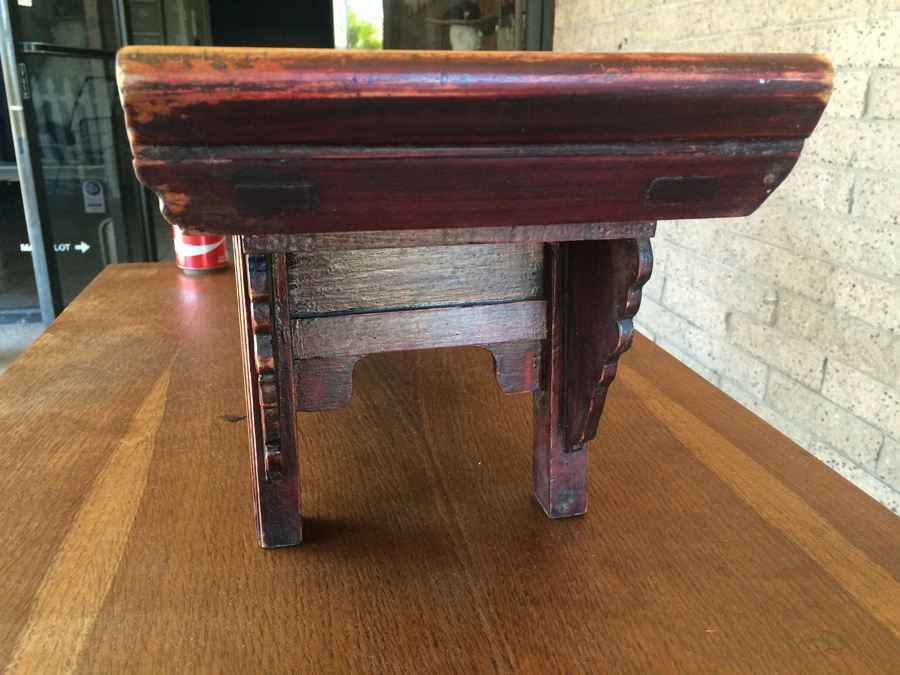 Antique Chinese Alter Prayer Table Carved Wood [Photo 2]