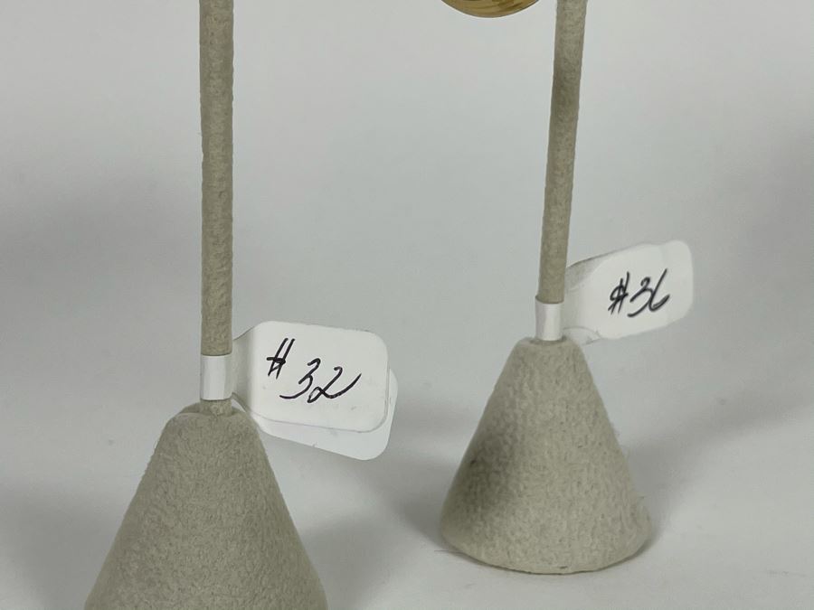 Pair Of 14K Gold PLATED Hoop Earrings With Store Display Retails $68 [Photo 4]