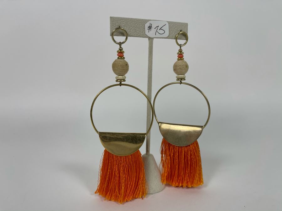 14K Gold PLATED Earrings With Store Display Retails $75 [Photo 1]