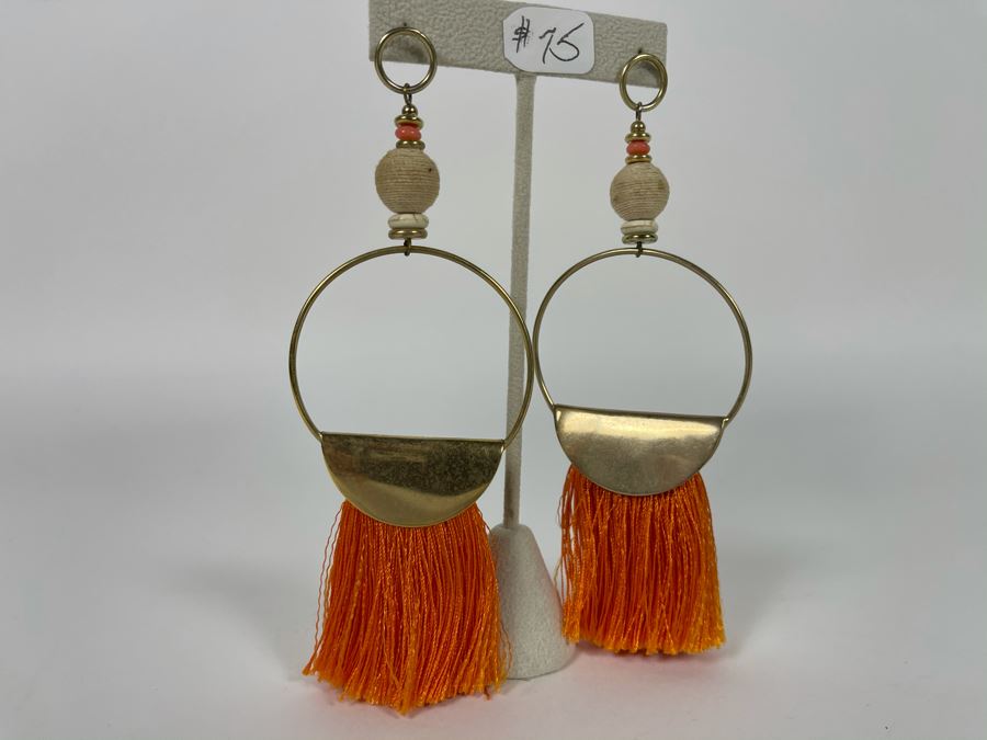 14K Gold PLATED Earrings With Store Display Retails $75 [Photo 2]