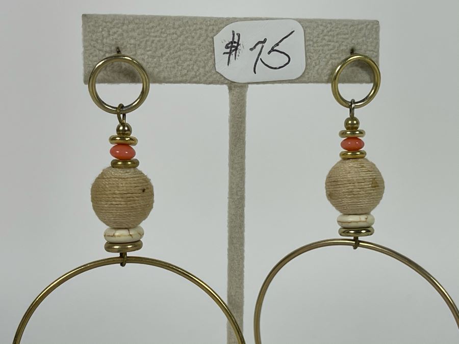 14K Gold PLATED Earrings With Store Display Retails $75 [Photo 4]