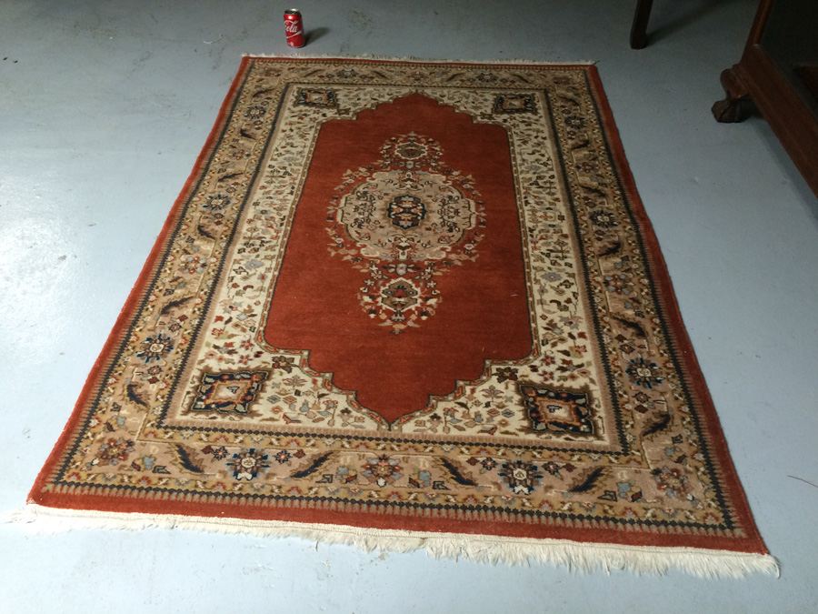 Handmade Wool Area Rug with Brown Tones - 49' x 6'