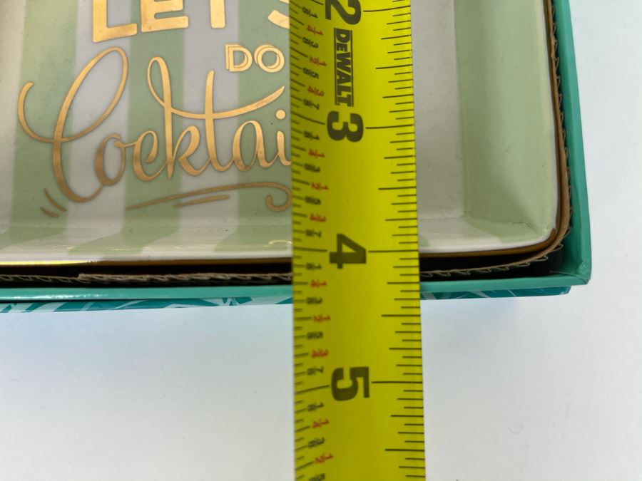 New Let's Do Cocktails Trinket Dish Tray 6' X 4' Retails $40 [Photo 8]