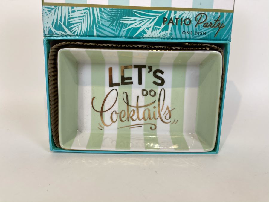 New Let's Do Cocktails Trinket Dish Tray 6' X 4' Retails $40 [Photo 4]