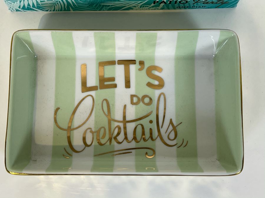 New Let's Do Cocktails Trinket Dish Tray 6' X 4' Retails $40 [Photo 5]