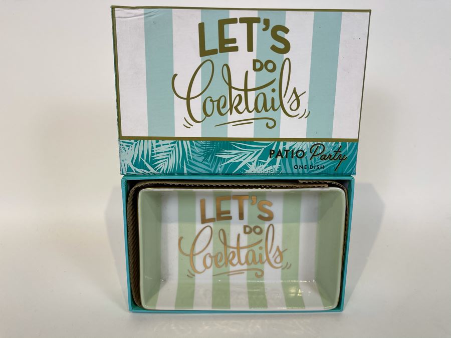 New Let's Do Cocktails Trinket Dish Tray 6' X 4' Retails $40 [Photo 3]