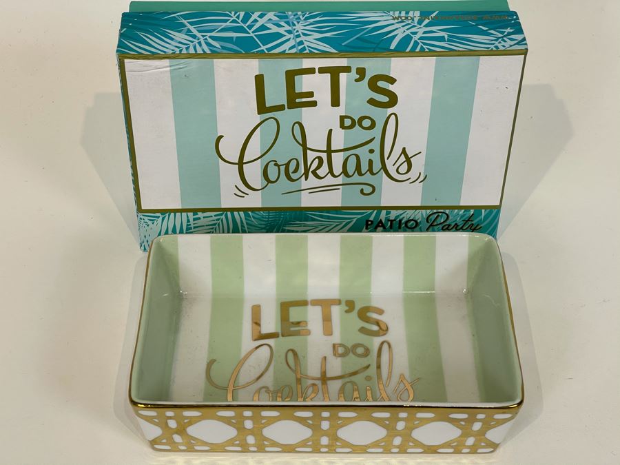 New Let's Do Cocktails Trinket Dish Tray 6' X 4' Retails $40 [Photo 2]