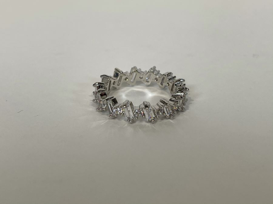 14K Gold PLATED Crystal Ring Size 7.75 [Photo 3]