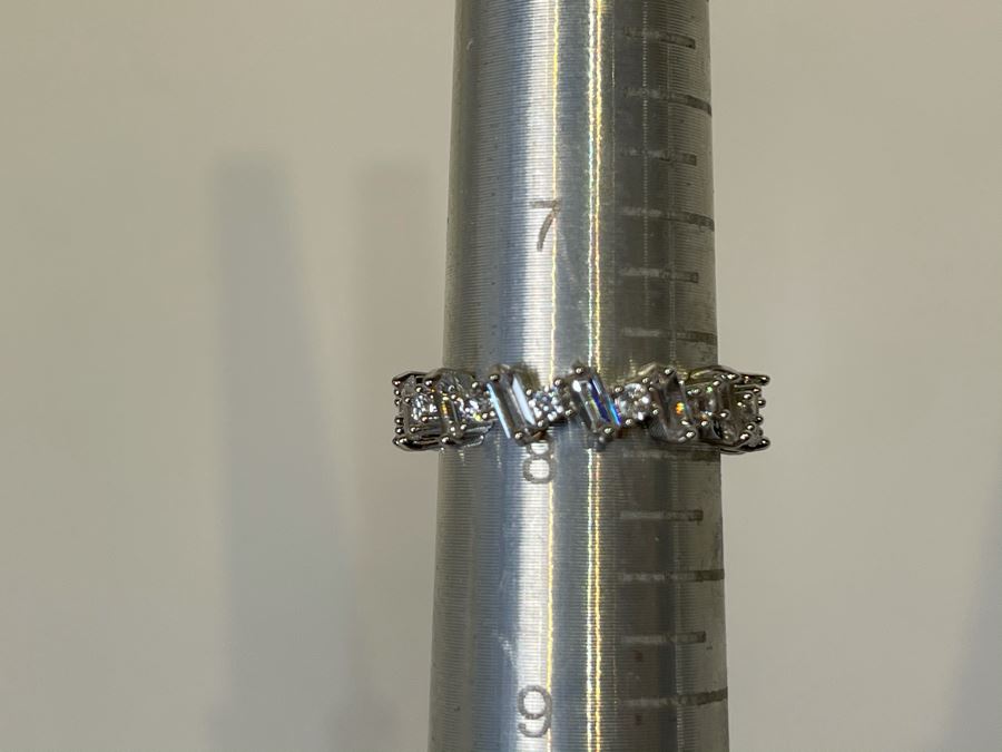 14K Gold PLATED Crystal Ring Size 7.75 [Photo 4]